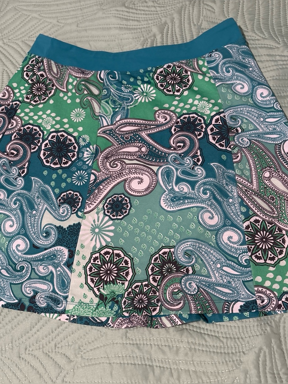 Prana Skirt Women’s Blue Paisley Stretch Activewear Leisure Yoga Pickleball
